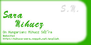 sara mihucz business card